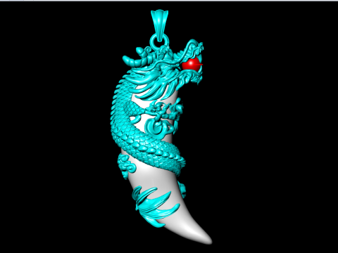 Dragon Wrapped Tiger Fang Pendant - N912420 3D 프린트 모델