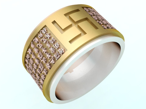Heart Sutra Ring - Buddha ring - N912912 3D Принт Модель