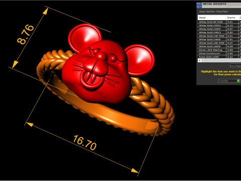 Mickey mouse rings - Mickey ring - N912946 3D Принт Модель