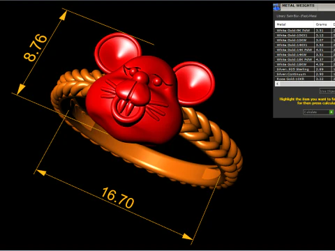 Mickey mouse rings - Mickey ring - N912946 3D Print Model