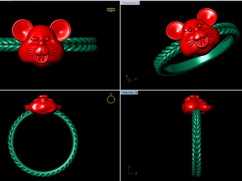 Mickey mouse rings - Mickey ring - N912946 3D Принт Модель
