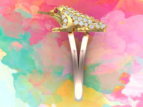 Toad Ring - Womens Rings - Diamond ring - N913834 3D Print Model