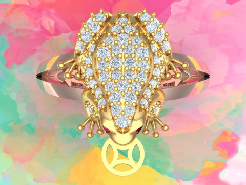 Toad Ring - Womens Rings - Diamond ring - N913834 3D Принт Модель