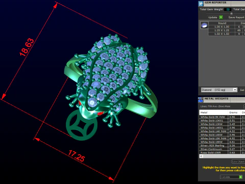 Toad Ring - Womens Rings - Diamond ring - N913834 3D Print Model