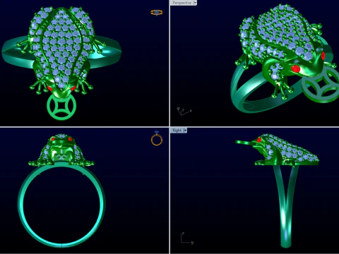 Toad Ring - Womens Rings - Diamond ring - N913834 3D Print Model