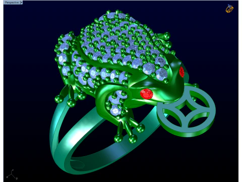 Toad Ring - Womens Rings - Diamond ring - N913834 3D Print Model