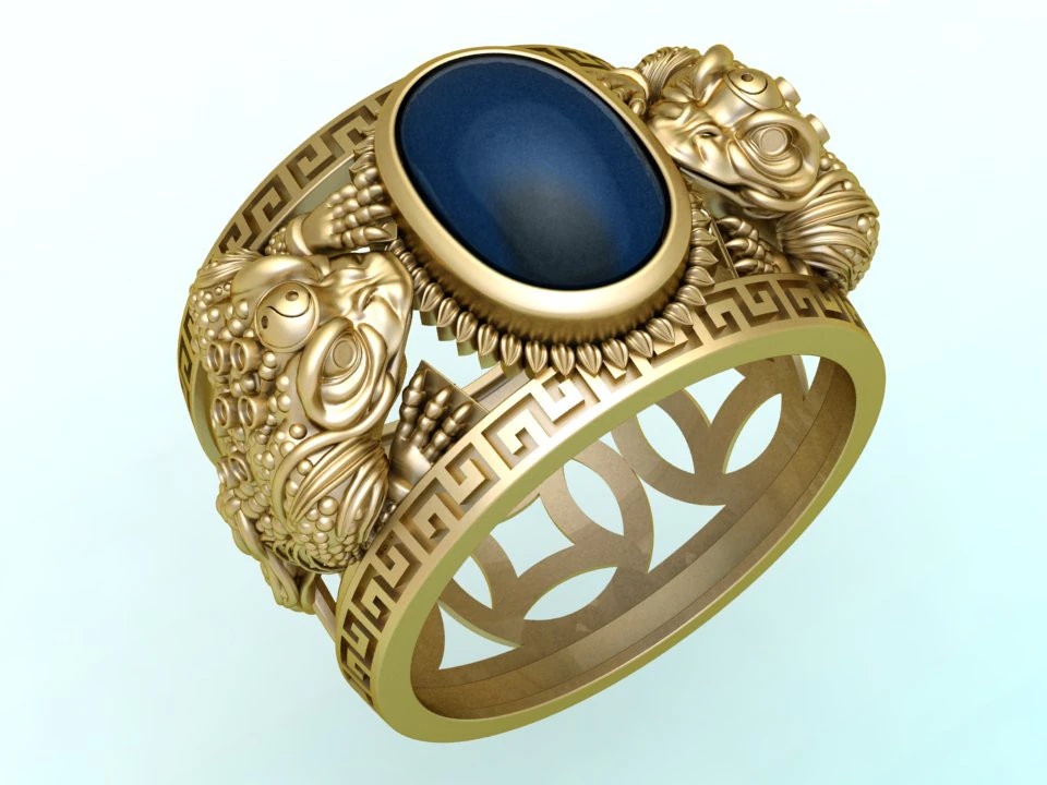 Toad ring - Jin Chan ring - Mens ring - N913852 3D Print Model .c4d .max .obj .3ds .fbx .stl .blend 