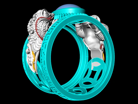 Toad ring - Jin Chan ring - Mens ring - N913852 3D Print Model
