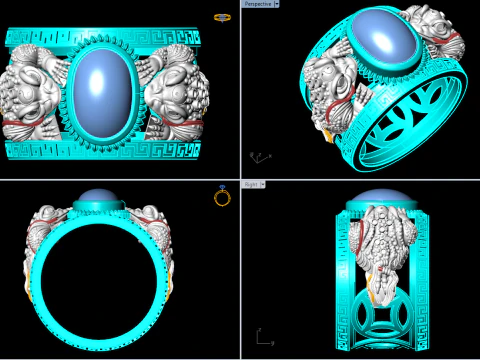 Toad ring - Jin Chan ring - Mens ring - N913852 3D Print Model