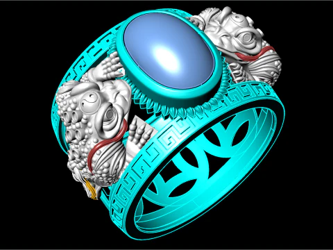 Toad ring - Jin Chan ring - Mens ring - N913852 3D Print Model