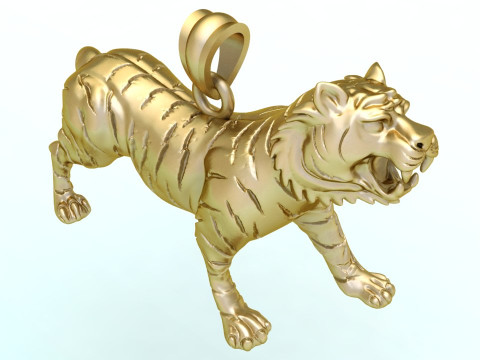 Tiger pendant - Mens pendant - N855 3D प्रिंट मॉडल