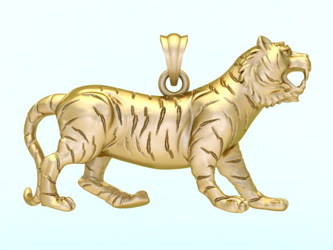 Tiger pendant - Mens pendant - N855 Modelo de impresión 3D