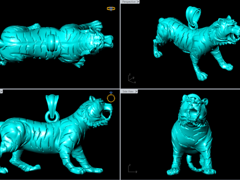 Tiger pendant - Mens pendant - N855 Modelo de impresión 3D