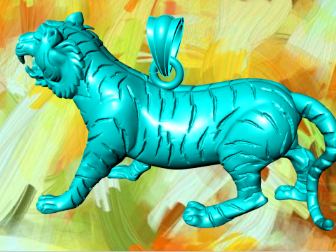 Tiger pendant - Mens pendant - N855 Modelo de impresión 3D