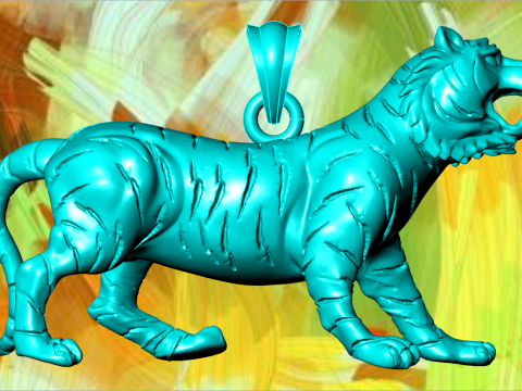Tiger pendant - Mens pendant - N855 Modelo de impresión 3D