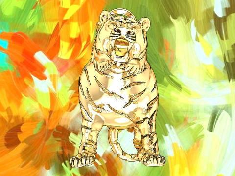 Tiger pendant - Mens pendant - N855 Modelo de impresión 3D
