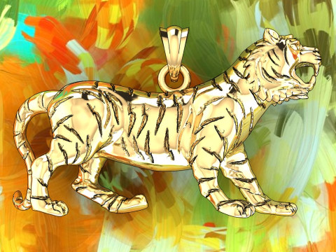 Tiger pendant - Mens pendant - N855 Modelo de impresión 3D