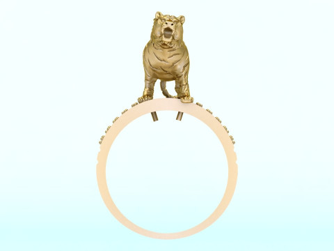 Tiger Ring - Mens Ring - N913954 3Dプリントモデル