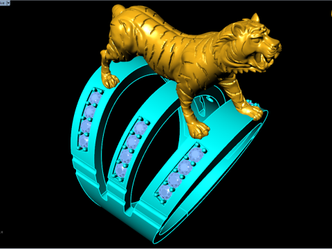 Tiger Ring - Mens Ring - N913954 3Dプリントモデル