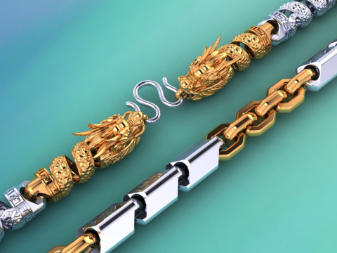 Dragon necklace - Mens necklace - Chain necklaces - N121820 3D Print Model