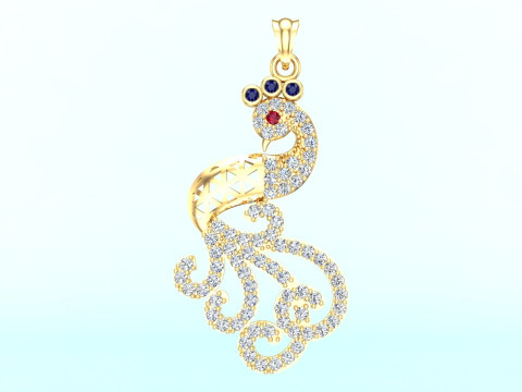 Peacock pendant - Womens pendant - N913338 3D Принт Модель