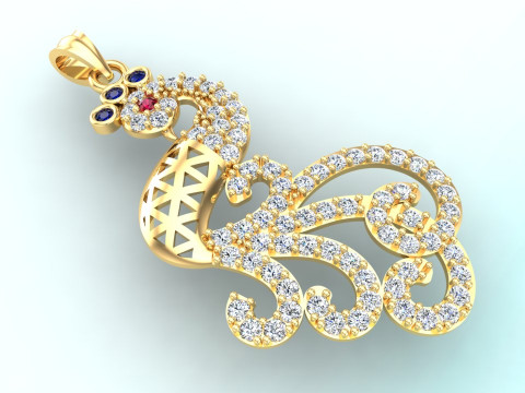 Peacock pendant - Womens pendant - N913338 3D Принт Модель