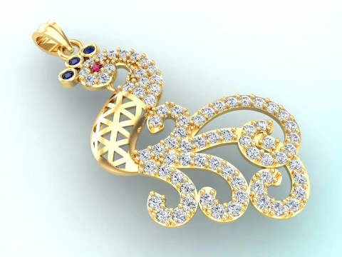 Peacock pendant - Womens pendant - N913338 3D Print Model