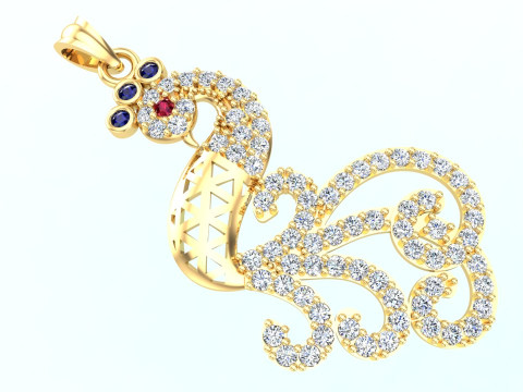 Peacock pendant - Womens pendant - N913338 3D Принт Модель