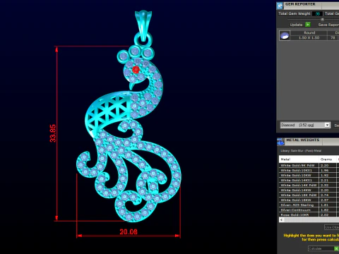 Peacock pendant - Womens pendant - N913338 3D Print Model