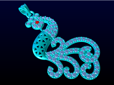 Peacock pendant - Womens pendant - N913338 3D Принт Модель