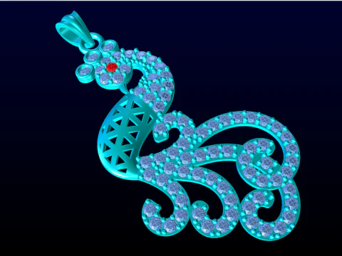 Peacock pendant - Womens pendant - N913338 3D Print Model