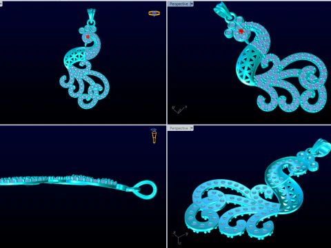 Peacock pendant - Womens pendant - N913338 3D Print Model