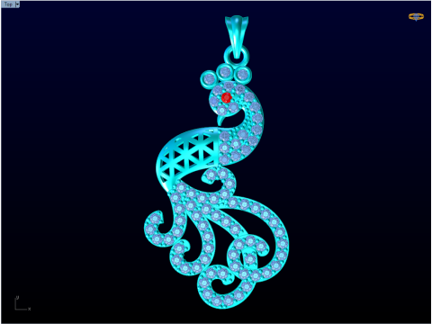 Peacock pendant - Womens pendant - N913338 3D Принт Модель