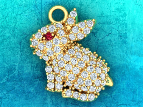 Rabbit Pendant - Womens pendant - N202027 3D Принт Модель