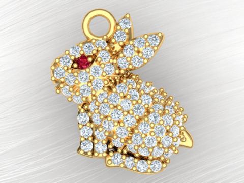 Rabbit Pendant - Womens pendant - N202027 Model Cetak 3D