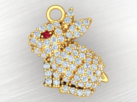 Rabbit Pendant - Womens pendant - N202027 3D Print Model