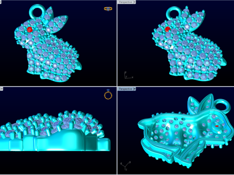 Rabbit Pendant - Womens pendant - N202027 Model Cetak 3D