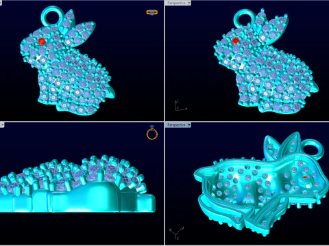 Rabbit Pendant - Womens pendant - N202027 3D Print Model