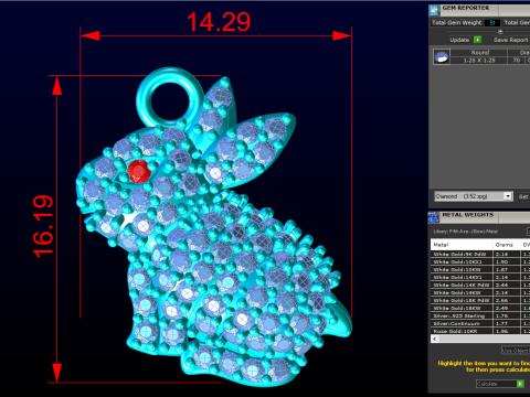Rabbit Pendant - Womens pendant - N202027 Model Cetak 3D