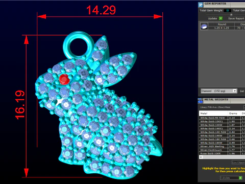 Rabbit Pendant - Womens pendant - N202027 3D Print Model