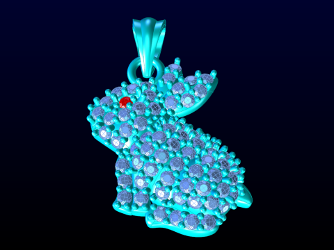Rabbit Pendant - Womens pendant - N202027 Model Cetak 3D