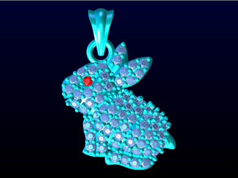 Rabbit Pendant - Womens pendant - N202027 Model Cetak 3D