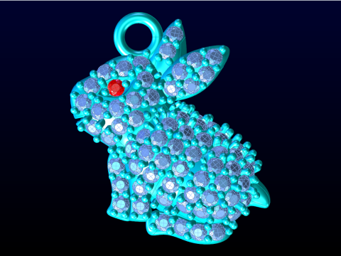 Rabbit Pendant - Womens pendant - N202027 Model Cetak 3D