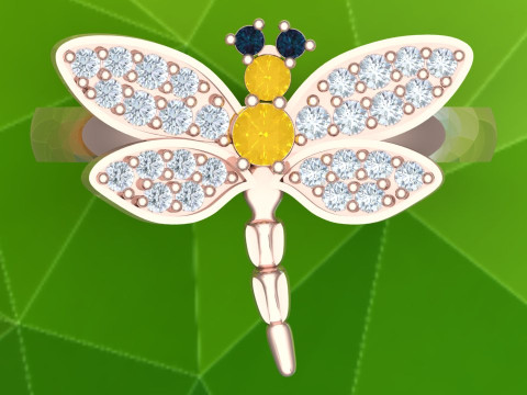 Dragonfly ring - Womens ring - N913553 3D 프린트 모델