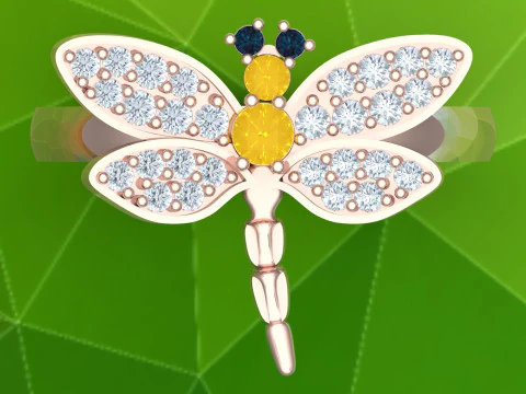 Dragonfly ring - Womens ring - N913553 3D Print Model