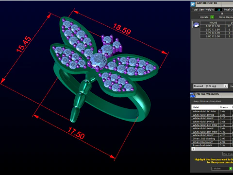 Dragonfly ring - Womens ring - N913553 3D Print Model