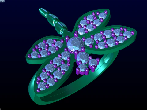 Dragonfly ring - Womens ring - N913553 3D Print Model