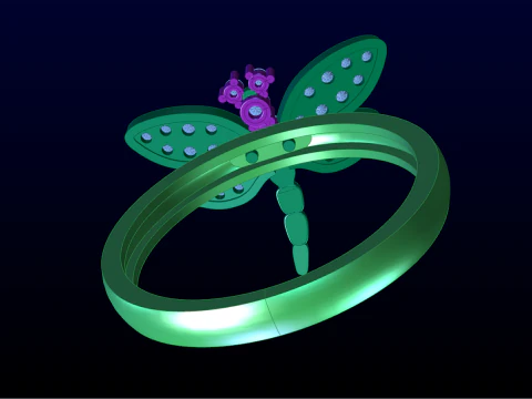 Dragonfly ring - Womens ring - N913553 3D Print Model