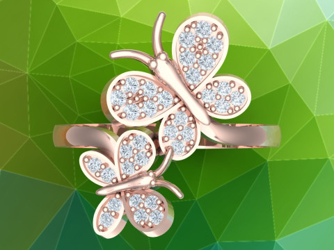Butterfly ring - Womens ring - N913608 Modello di stampa 3D