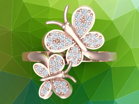 Butterfly ring - Womens ring - N913608 3D Print Model